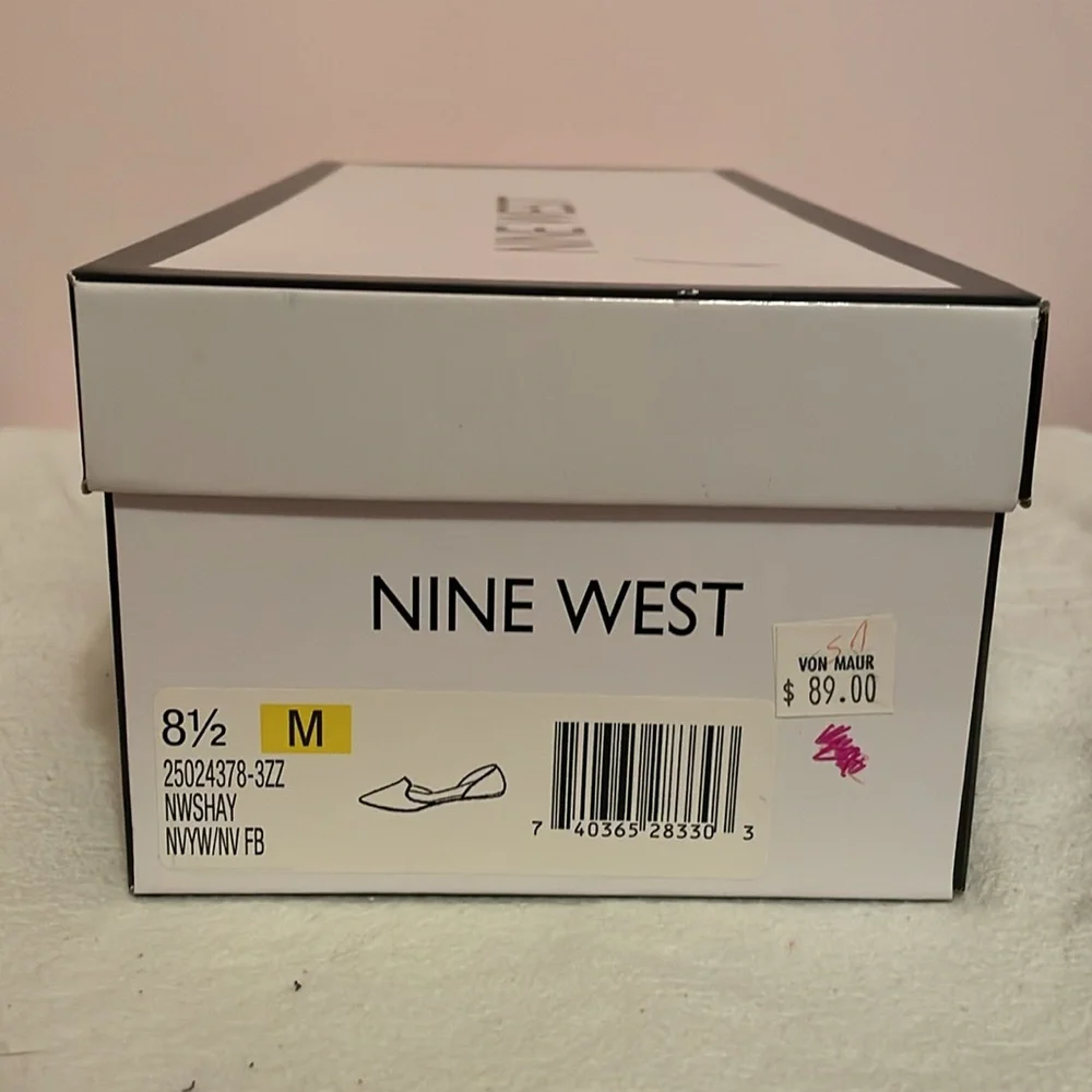 Nine West Women's Striped Flats - Navy and White - Picture 6 of 6